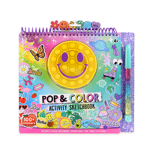 Pop couleur carnet de croquis créatif Double spirale sourire soleil Silicone activité de week-end avec mignon gonflé autocollants préscolaire scolastique - Product Image 1