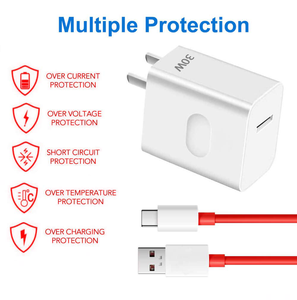 Warp sạc, 30W nhanh chóng nhanh chóng phí điện AC tường adapter với USB-C sạc nhanh tương thích với OnePlus 9/8pro/7t/6/5T/5/3t/3 - Product Image 3