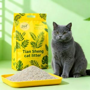 Arena para Gatos Esférica de Bentonita Ecológica, Altamente Absorbente, de Aglutinación Rápida, Bajo Contenido de Polvo y Desodorizante, 5 kg, Gris Claro, Muestras Gratis - Product Image 1