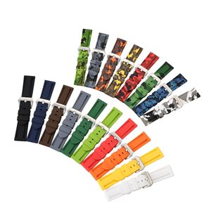 Bracelet de montre sport en caoutchouc camouflage HUANLONG, 20/22/24/26 mm, bracelet de luxe imperméable et respirant avec boucle à ardillon - Product Image 4