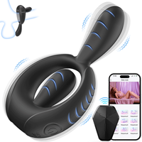 Anneau vibrant en silicone pour hommes, contrôlé par application, avec 9 modes de vibration, pour retarder l'éjaculation - Vente en gros