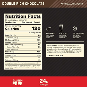אבקת חלבון מי גבינה OEM 100% בטעם שוקולד כפול עשיר 1.98 פאונד תוספי תזונה לספורט וכושר למבוגרים 24 גרם 29 מנות - Product Image 4