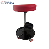Tabouret d'atelier roulant à deux niveaux avec plateau à outils, siège de mécanicien réglable en hauteur pneumatiquement, roulettes pivotantes pour garage de réparation automobile