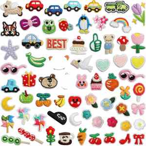 Patchs brodés en fer à motifs de dessins animés mignons, animaux, voitures, fleurs, DIY, écologiques, pour vêtements, jeans, sacs, chapeaux d'enfants, étiquettes, porte-clés - Product Image 1