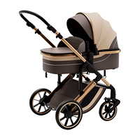 Poussette de luxe haute performance 2-en-1 bidirectionnelle avec amortisseurs, convertible assis-debout, pliable, pour nouveau-né
