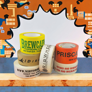 <b>Adhesive</b> Single Sided Water Activated Hot Melt Rubber <b>Heat</b>-<b>Resistant</b> BOPP Printed Carton Sealing Tape with Logo 100y/200y/1000y - Product Image 3