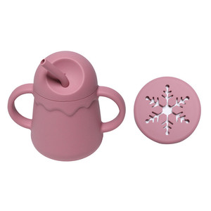Nouvelle tasse d'apprentissage en silicone au design unique et attrayant avec paille et 2 couvercles, tasse à collation en silicone pour bébé et tout-petit - Product Image 4