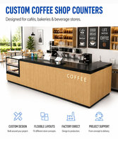 Solution de mobilier de magasin écologique tout-en-un pour la vente au détail : Vitrine de café, Vitrine de boulangerie, Comptoir de bar à café
