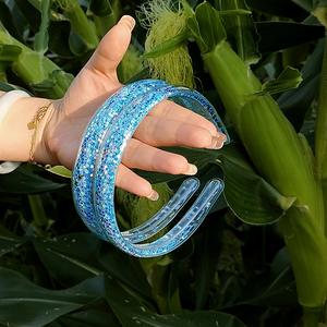 الأكثر مبيعًا إكسسوارات شعر أنيقة للفتيات بعصابة رأس برمال متدفقة شفافة مضادة للانزلاق عصرية براقة - Product Image 5