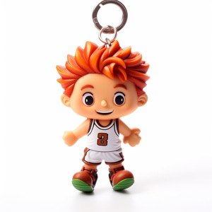 Llavero de Jugador de Baloncesto de Dibujos Animados, Figura de Juguete Portátil con Mosquetón, Forma 3D de Plástico - Product Image 2