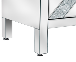 Modern Solid Wood Sideboard Cabinet with Mirror <b>Trim</b> and M Shape Design Adjustable Height Storage for Living Room - Product Image 4