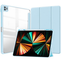 Pour ipad pro 12.9 2022 étui transparent tactile stylo fente étui en cuir intelligent pour ipad pro 12.9 2022/2021/2020/2018