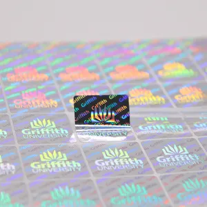 3D personal isierte Folie holo graphische Seriennummer Aufkleber oval reflektierende Zoll Logo Designer Silber Aufkleber Druck Hologramm