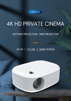 Projecteur LCD 1080P avec décodage 720P, prise en charge du streaming multimédia et de la mise en miroir d'écran, design portable