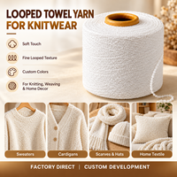 Fil bouclé doux et résistant Tuyi 9.5s Z Twist, 100% polyester, pour tricoter des pulls, des cardigans, des manteaux, des écharpes, des vêtements fantaisie
