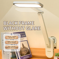 Protection des yeux Trois couleurs Température LED Lampe de bureau Clip carré Batterie flexible Corps de lampe ABS moderne Simple pour l'étude Lecture