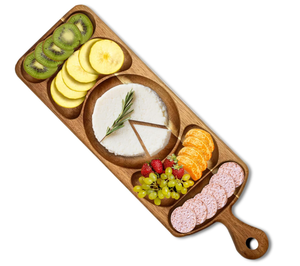 202412 gỗ keo phục vụ khay với xử lý & rãnh đa năng phục vụ hội đồng quản trị & platter snack khay thức ăn - Product Image 5