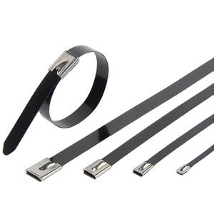 كابل من النايلون والفولاذ المقاوم للصدأ ذاتي القفل برباط من مادة PPA PVC المغلفة بالمعدن 8X150MM برباط كابل معدني قابل للكشف 8X150MM - Product Image 3