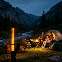 Poêle à bois vertical en acier et chauffage à granulés, directement de l'usine |   Chauffage efficace pour terrasse extérieure, camping en hiver
