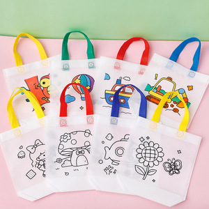 Sac à colorier DIY en non-tissé <span class=keywords><strong>pour</strong></span> enfants, motif dessin animé, idéal <span class=keywords><strong>pour</strong></span> la maternelle - Product Image 1
