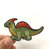 Patchs brodés thermocollants personnalisés en gros, motif dinosaure vert Kawaii, pour vêtements de bébé et chapeaux, applique à coudre