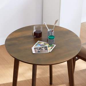 โต๊ะทานข้าวไม้ทรงกลมขนาดเล็ก27.6จาก Canberra โต๊ะในครัวไม้โอ๊กมาเลย์สไตล์โมเดิร์น - Product Image 3