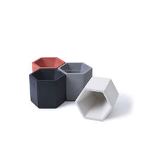 Mini-jardinière hexagonale en béton, options multicolores, style nordique, petit pot de bureau pour plantes succulentes vertes