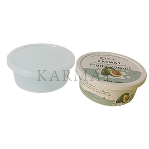 Yogurt con sabor a aguacate redondo, 8OZ, 250ml, IML, leche agria congelada para embalaje de yogur, Material de grado alimenticio de PP blanco cremoso con tapa - Product Image 3