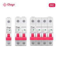 Disjoncteur solaire photovoltaïque DC MCB 1P 2P 4P sur rail DIN pour boîtier de combinaison de chaînes photovoltaïques, système de batterie OEM ODM CE Chayo