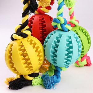 Toptan çevre dostu köpek çiğneme ipi oyuncaklar çiğneme lastik top ile dayanıklı örgülü pamuk halat çok satan ürün - Product Image 6