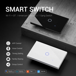 Interruptores inteligentes táctiles de vidrio para luces, 1 interruptor de pared empotrado blanco negro Control de aplicación Compatible con Alexa y Google Home - Product Image 5