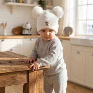 Gorros de Punto para Niños al por Mayor, Disponibles en Stock, con Pompón, Gorro Cálido de Invierno para Bebés, Niños y Niñas, Regalo Adorable - Product Image 4