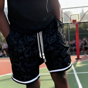 Men Active Wear Print Knee 5 Inch Inseam Custom Sublimation Streetwear Double <b>Layer</b> Basketball Mesh Shorts Manufacturer - Product Image 3