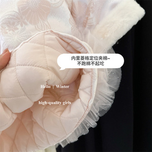 Tongxingyuan Girls Tang Style Hanfu Dress Short Sleeve Winter Festive Chinese New Year Outfit For Baby Girl - Product Image 3