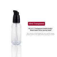 Botol Pompa Kosmetik Ukuran Perjalanan PET 50ml 80ml Custom, Botol Semprot Pompa Mini Cantik Lucu dengan Segel