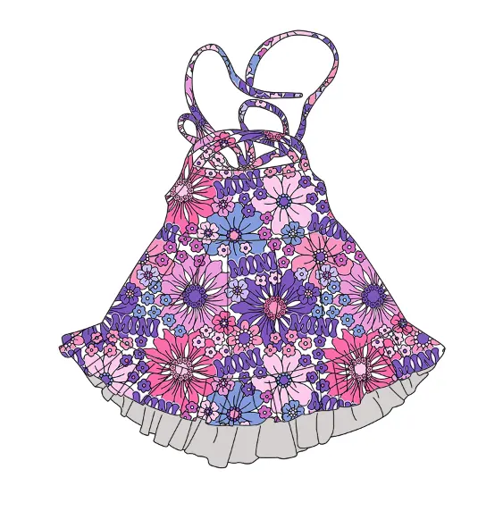 Robe pour bébé fille 2 ans robe violette à imprimé floral robe de soirée pour bébé fille robe pour bébé fille 1 an