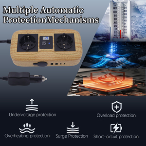 EU ổ cắm 200W xe chuyển đổi Bộ chuyển đổi DC <span class=keywords><strong>12V</strong></span> đến 220V AC đầu ra gan PD sạc nhanh xe điện biến tần chuyển đổi - Product Image 6