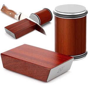 Kit d'affûtage de couteaux manuel en acier inoxydable détachable pour cuisine, avec pierre à aiguiser écologique à grains grossiers et rouleau - Product Image 1