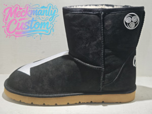 Botas de Nieve Meckmanly Personalizadas de Ante Sintético Negro, Altura al Tobillo, Punta Redonda, Cálidas para Invierno, Unisex, Suela de Goma Antideslizante - Product Image 6
