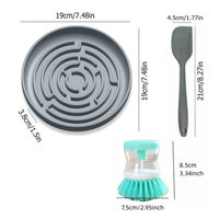 Yuye Gamelle Ronde Étanche pour Chien, Anti-Glisse avec Ventouse, pour l'Extérieur et l'Intérieur, Gamelle de Voyage en Silicone à Alimentation Lente pour Chiens et Chats