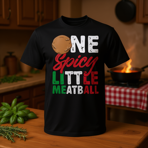 T-shirt « Une petite boulette de viande épicée » sur le thème de la cuisine italienne, de l'italien fabricant de boulettes de viande - Vêtements promotionnels - Product Image 3
