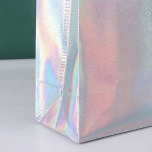 CangNan Parfait Arc-En-Ciel Non Tissé BOPP Laminé Eco-Recycler <span class=keywords><strong>Sac</strong></span> À Provisions Portable Fermeture À Glissière pour Vêtements Article Emballage - Product Image 2