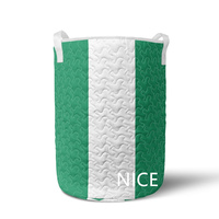 Sac de rangement matelassé à cordon personnalisé avec drapeau du Nigeria, en polyester durable, organisateur domestique pour le rangement à la maison