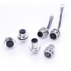 M12 Customizable Pin E Coded Male Female IP67 Waterproof Shielded Solder Type Field Wireable Industrial Circular PCB Connector - Product Image 1