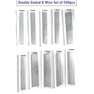 Aiguilles de Kirschner à double extrémité de 6 pouces, 500 pièces, en acier inoxydable, pour orthopédie vétérinaire, instruments de fixation chirurgicale - Product Image 1
