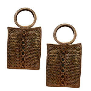 Hecho a mano para la perfección Artesanía de mimbre hecha a mano Lombok Heritage Woven Tower Bag Vertical Ketak Net Tote - Product Image 4