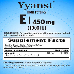 Cápsulas blandas de vitamina E de marca privada de alta calidad, nutriente esencial, sin soja y sin gluten, refuerza el sistema inmunológico - Product Image 2