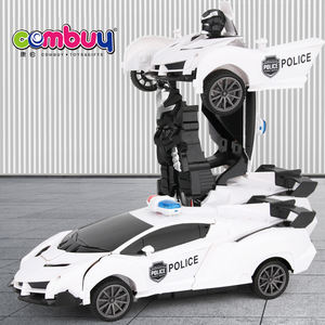 <span class=keywords><strong>Voiture</strong></span> télécommandée de transformation robot de <span class=keywords><strong>police</strong></span> blanche <span class=keywords><strong>jouet</strong></span> lumineux à l'échelle 1/16 - Product Image 2