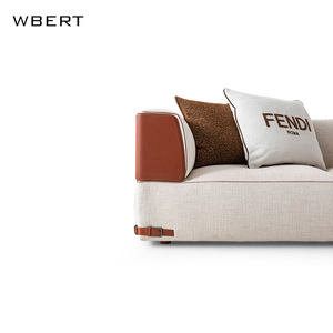 Wbert โซฟาหุ้มเบาะสไตล์อิตาลี, หรูหราน้ำหนักเบาปรับได้สไตล์วิลล่าทันสมัยเรียบง่ายห้องนั่งเล่นเส้นตรงหลายคน - Product Image 5