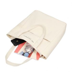 Sac fourre-tout en toile de coton personnalisé avec logo imprimé, poche et fermeture éclair - Product Image 1